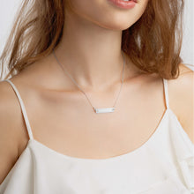 Load image into Gallery viewer, #TinyKindness Engraved Bar Chain Necklace